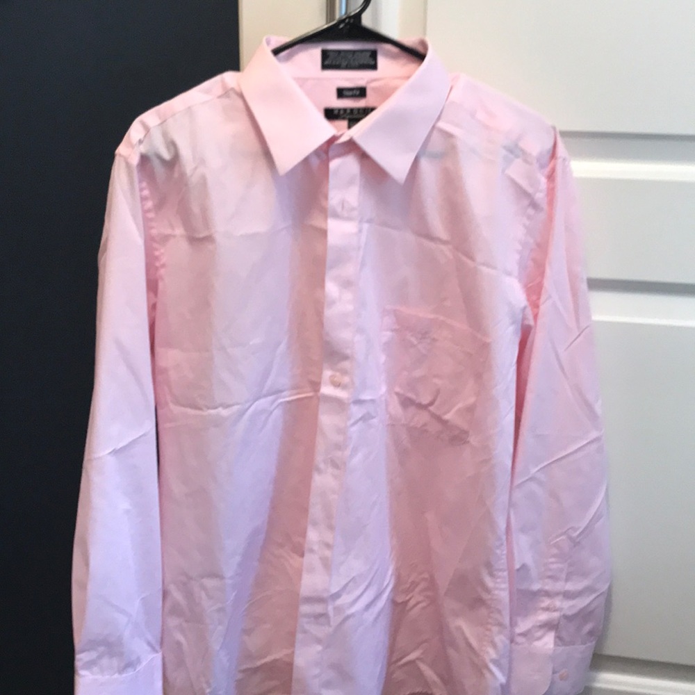 Light pink dress shirt. Slim fit